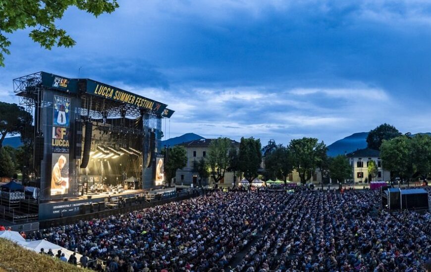 La location del Lucca Summer Festival durante un concerto